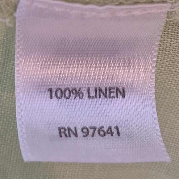 J. Jill Chartreuse Short Sleeve 100% Linen Pintuck Front Button Shirt - Size 3X - Picture 8 of 12